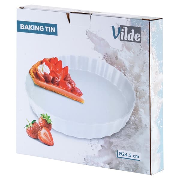 Keramisk vit tartform 24,5 cm