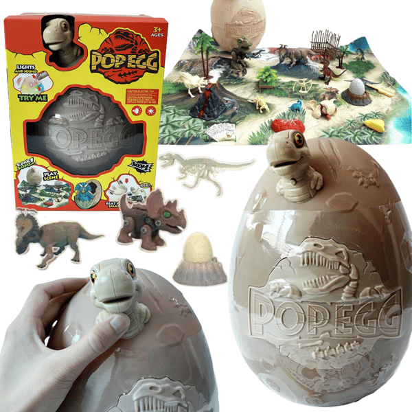 MEGA DINOSAURIEÄGG ÖVERRASKNINGSSET MATTA DINOSAURIEFIGURER
