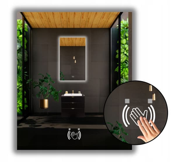 LED-peili 60x90 sensorikytkimellä vedenpitävä IP65