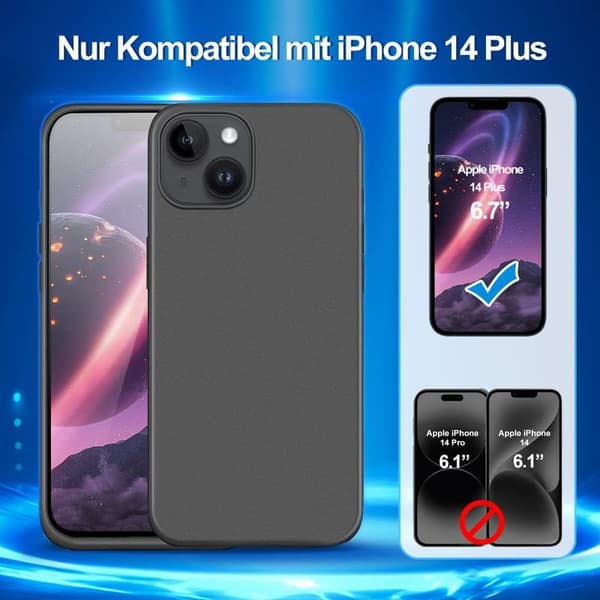 SVART SILIKONBAKSKYDD till iPhone 14 Plus 6,7'