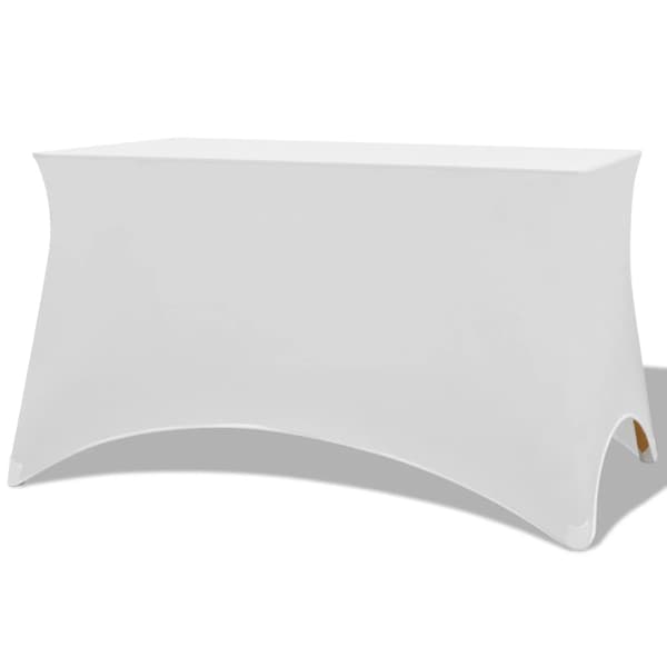 vidaXL Elastiskt bordsöverdrag 120x60,5x74 cm, 2 st, vit