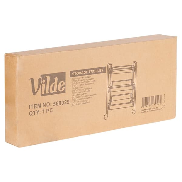 opbevaringsvogn metal sort 3-niveau