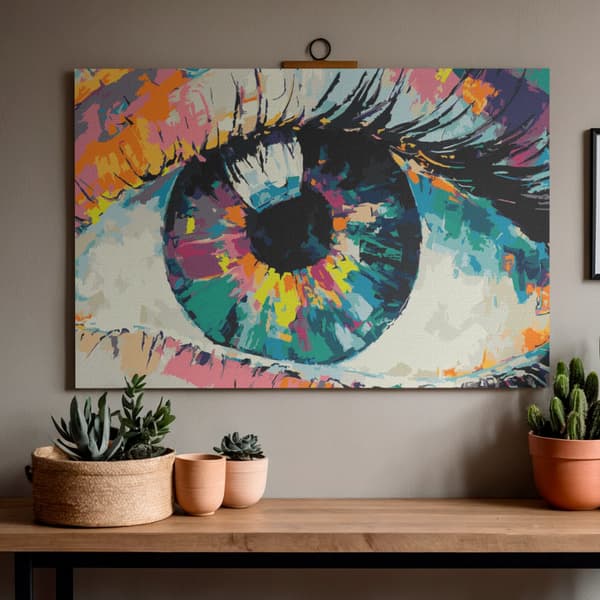 Måla efter siffror-tavel med ram Regnbågsutsikt 70x50 cm