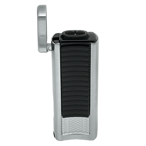 RONSON PASSAT SILVER BLACK 2 JET lighter med cigarpunch, jet
