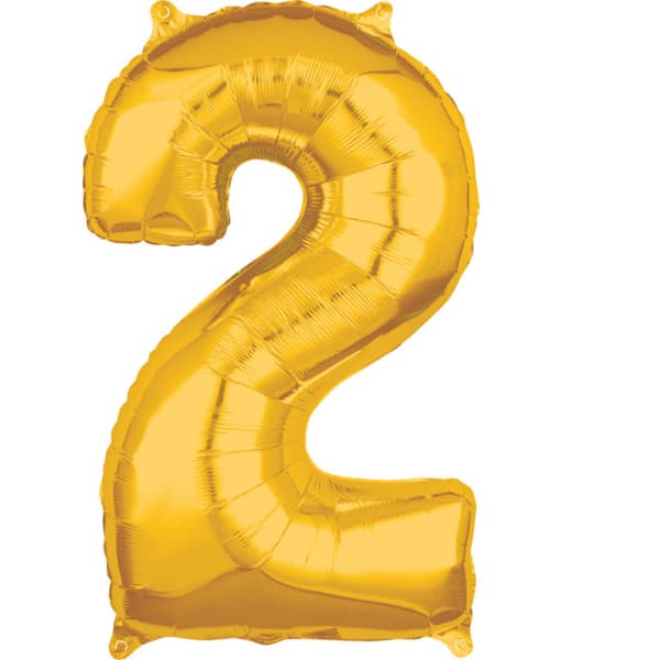 Folieballon 26 guld nummer 2 1 stk.