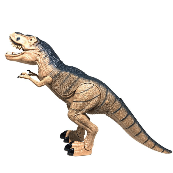 Fjernstyrede dinosaur-vandreture, hovedbevægelse, poter, damp, lyd, lys 52 cm