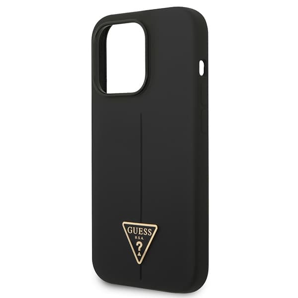 Guess GUHCP14XSLTGK iPhone 14 Pro Max 6,7 sort/sort hårdt cover silikone triangle