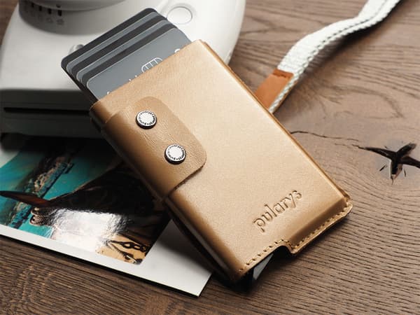 FUNKY plånbok i italienskt läder, beige