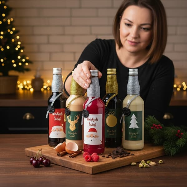MONOPOL GLASFLASKE 500ml JULEPYNTET TIL LIKØRER, VINE