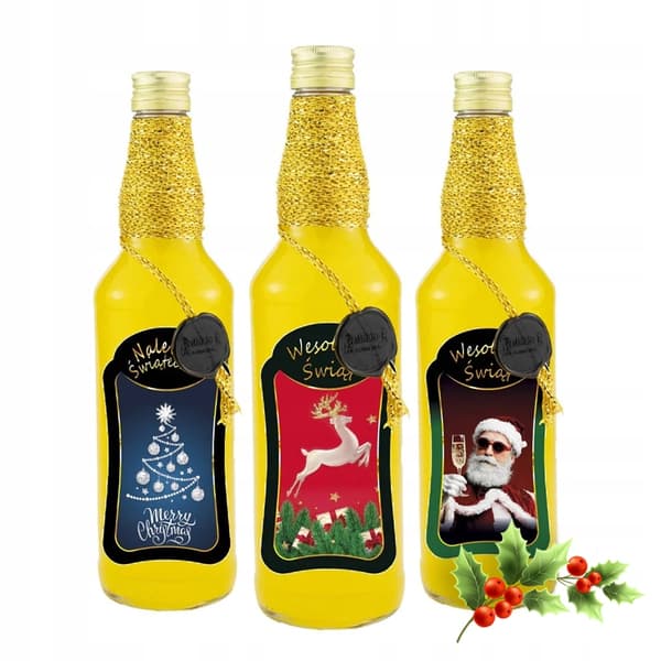 10x premium Monopol 500ml julflaskor för likörer
