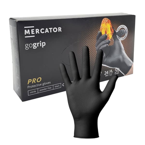 Nitrilhandskar L svarta Mercator Gogrip 50 st