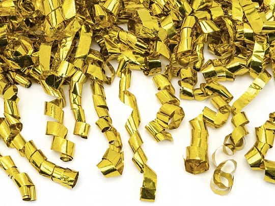 Rör med serpentiner, guld, 60 cm 1 st.