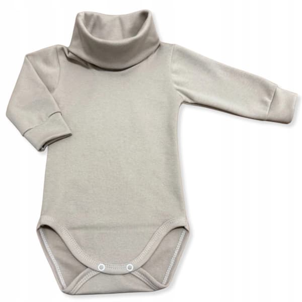 Baby turtleneck bodysuit 80 langærmet turtleneck cappuccino