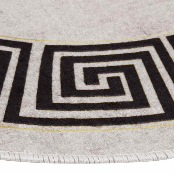 vidaXL vaskbart tæppe, 120 cm, lys beige