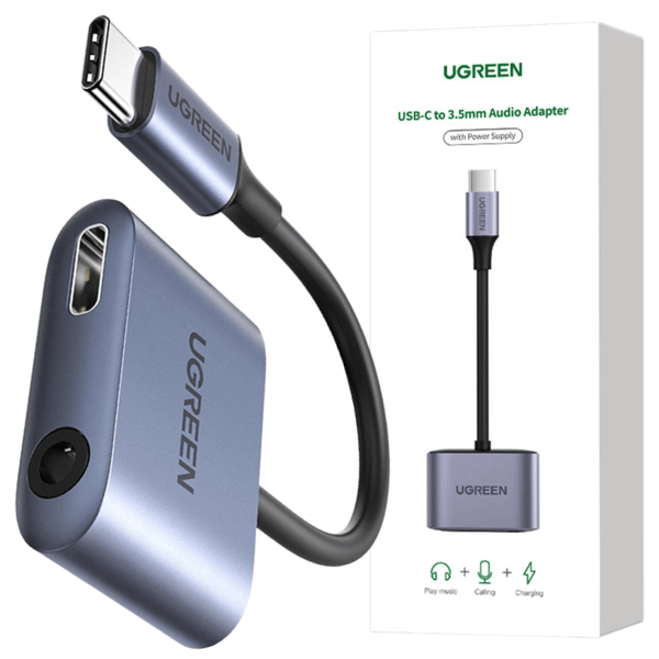 UGREEN CM231 USB-C till 3,5 mm minijack-ljudadapter (grå)