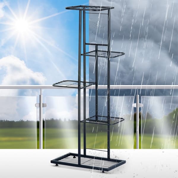 Blomsterstand metal sort 5-niveauer 96 cm