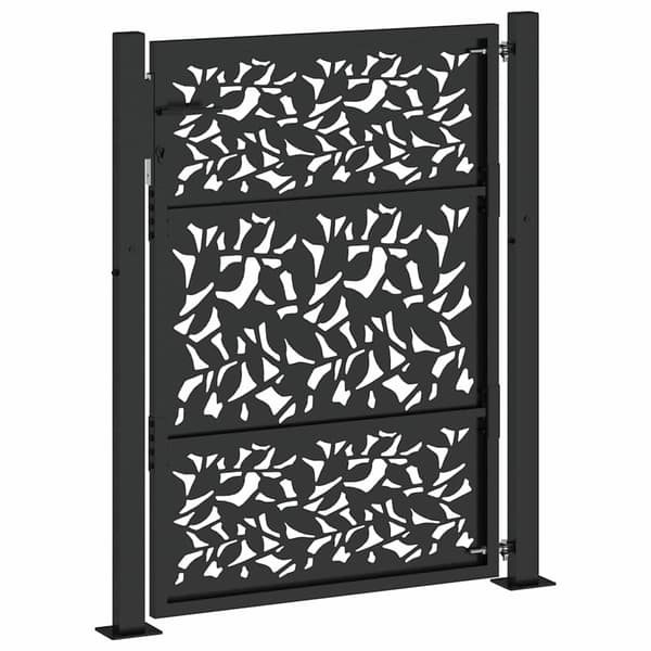 vidaXL havelåge sort 105x130 cm stålbladmønster