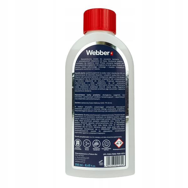 Webber afkalkningsmiddel til kaffemaskine 250 ml