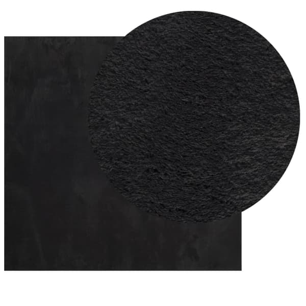 vidaXL HUARTE tæppe, kort luv, sort, 200x200 cm
