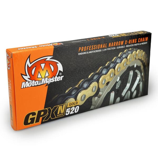 MOTO-MASTER GPXN-520G Professionel X-Ring Kæde Guld/Sort 120 Led