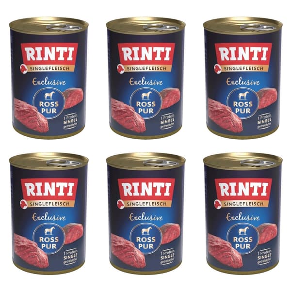 Rinti Singlefleisch vådfoder til hunde 6 x 400 g hestekød