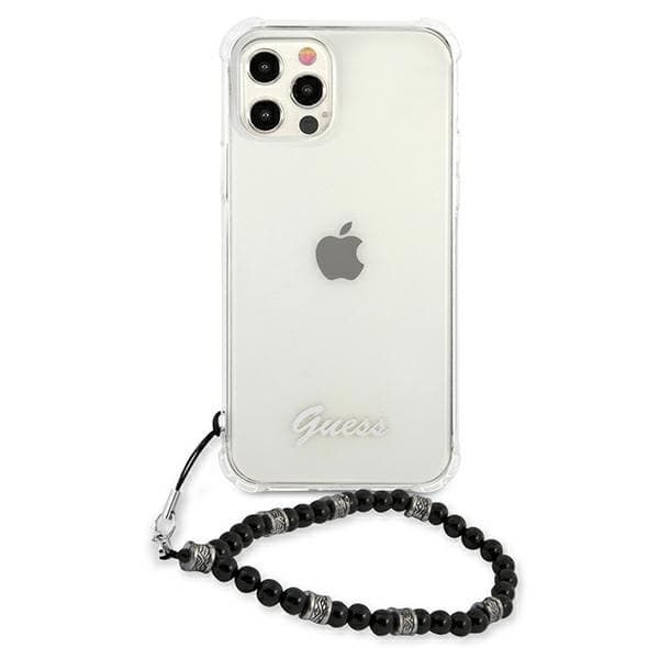 Guess GUHCP12LKPSBK iPhone 12 Pro Max6.7 läpinäkyvä kovakuori, musta helmi