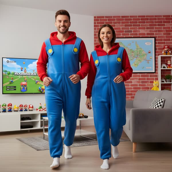 Kigurumi-pyjamaskostume Super Mario M: 155 - 165 cm