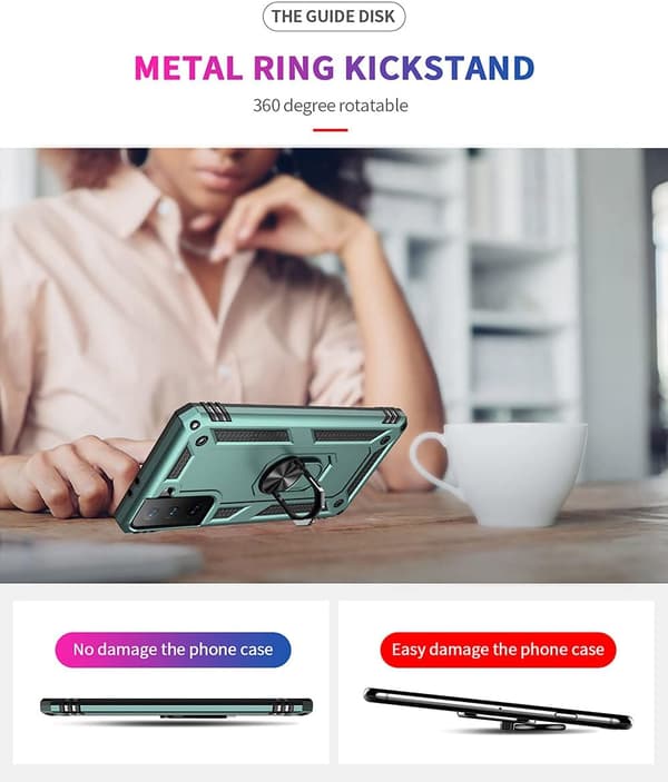COVER TIL SAMSUNG GALAXY S21 GRØN HÅRD BAGRING MAGNETISK