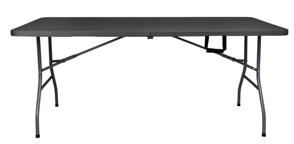 RATTAN cateringbord, der kan foldes sammen til en kuffert - 180 cm grå