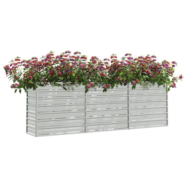 vidaXL Upphöjd blomlåda 240x40x77cm galvaniserat stål