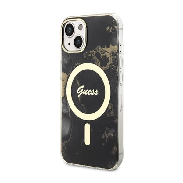 Guess Golden Marble MagSafe - iPhone 14 Plus cover (sort)