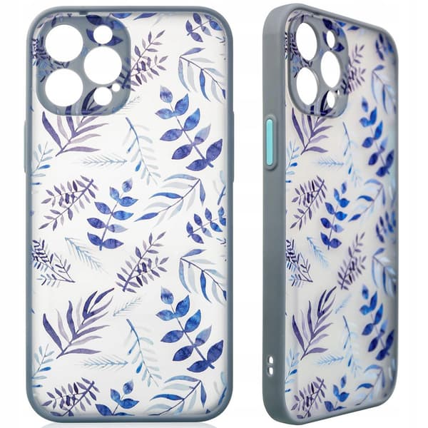 Designskal iPhone 12 Pro Max Blommigt Skal Mörkblått