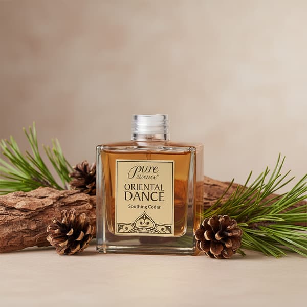 Duftdiffuser - orientalsk aroma af cedertræ Pure Essence - afslapning og indre forfriskning - med 75 ml rør