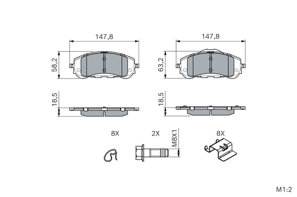 FRAMBROMSBELÄGG 0986494714 BOSCH