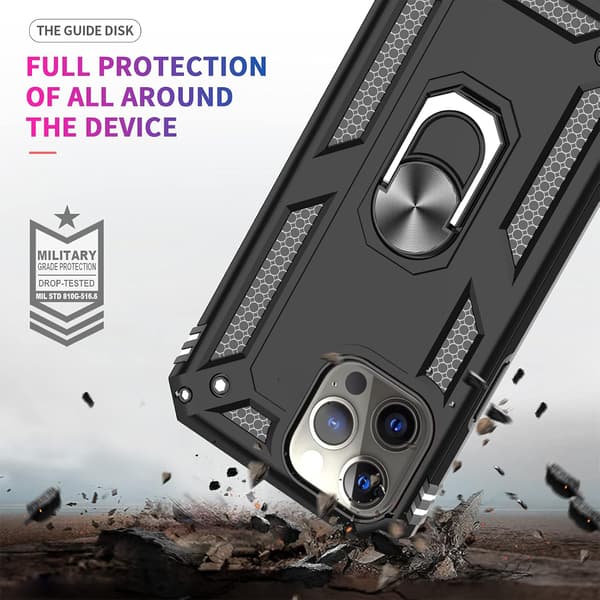 ETUI TIL APPLE IPHONE 13 PRO MAX SORT ARMOR + 3x HÆRDET GLAS
