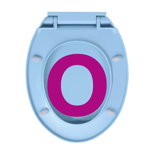 vidaXL Mjukstängande toalettsits, blå, oval