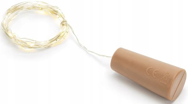 LED-pullonkorkkilamput, lämmin valkoinen, 197 cm