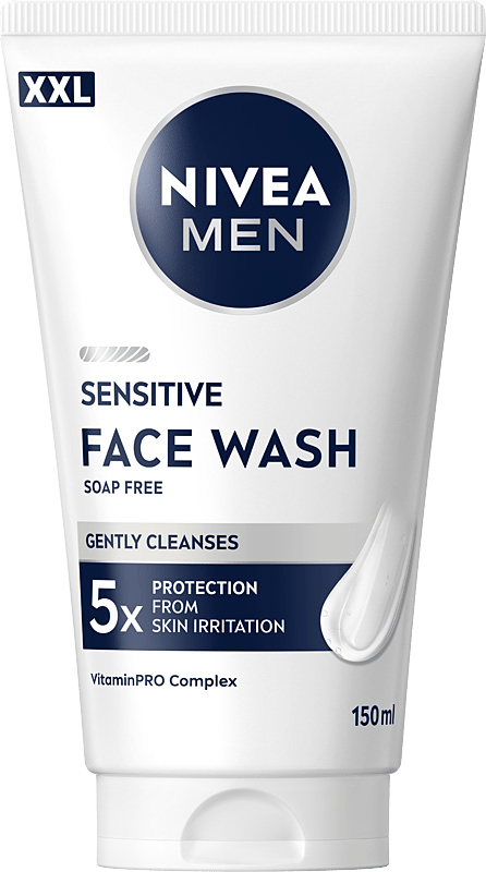 NIVEA MEN Sensitive ansiktstvättgel XXL 150 ml