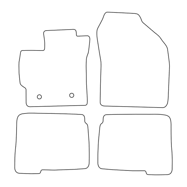 [BLM]TO044 Sort - Velourmåttesæt til Toyota Prius IV 2009-2015 - sorte detaljer