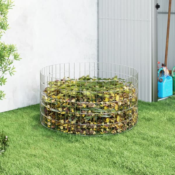 vidaXL Trädgårdskompost, Ø100x50 cm, Galvaniserat stål