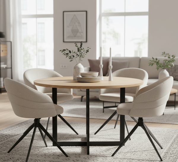 NUBI polstret drejestol, beige stof