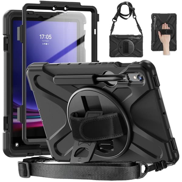 Stötsäkert etui för Galaxy Tab S9 FE/S9/S10 FE – Svart