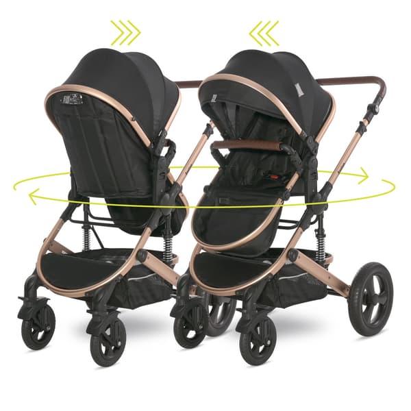 Lorelli Boston - 2-in-1 monitoimirattaat | Musta + adapterit
