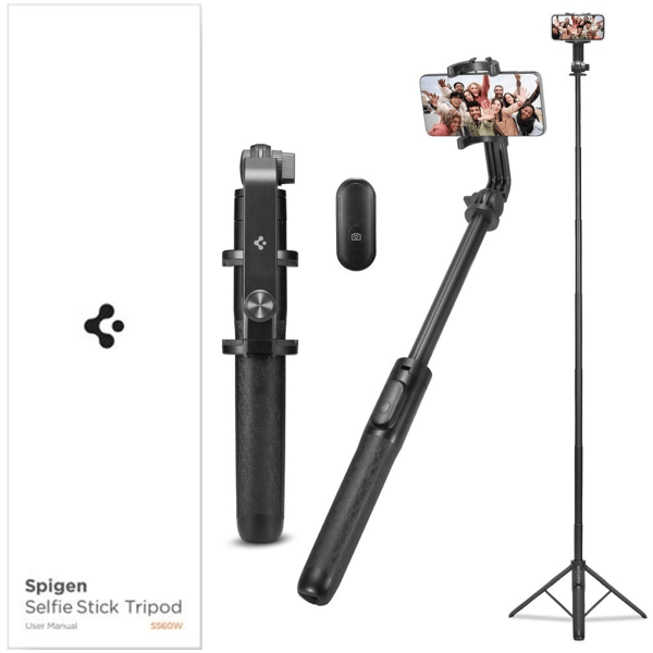 SPIGEN S560W BLUETOOTH-SELFIE-KEPPU PITKÄ JALUSTA MUSTA