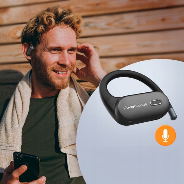 PowerLocus Bluetooth Open -kuulokkeet, Move 30h tekoälymikrofonit