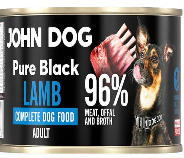 John Dog ADULT | Pure Black | Våtfoder för hundar 200 g - Lamm 200 g