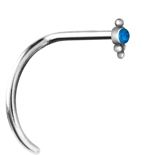 Blå opal næsering - sølv - NS-023 0,8/6,5