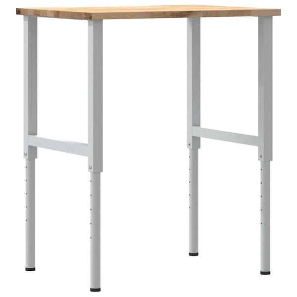vidaXL arbejdsbord, 80x60x(71,5-98) cm, egetræ
