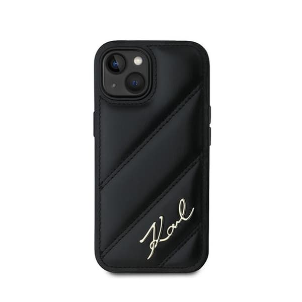 Karl Lagerfeld Diagonal Quilted Script - iPhone 15 Plus / 14 Plus-skal (svart)