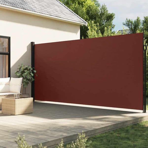 vidaXL Utdragbar sidomarkis brun 200x500 cm